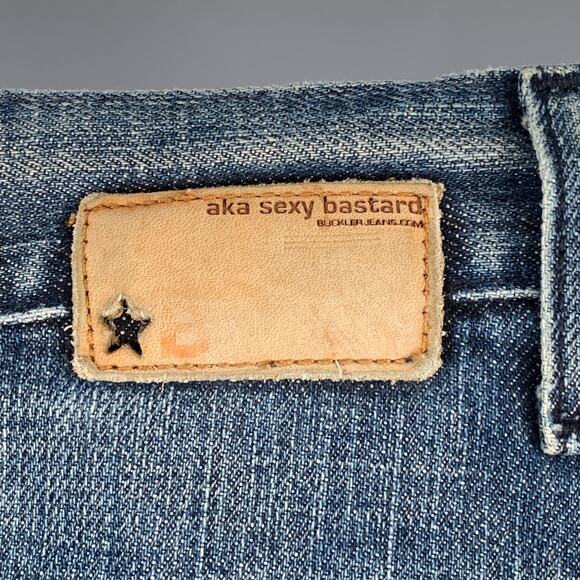 BUCKLER Size 31 Blue Cotton Denim Straight Jeans - Picture 3 of 5